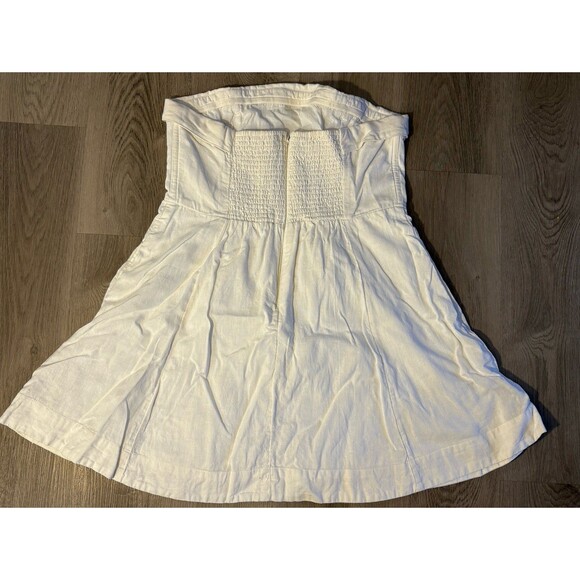Abercrombie & fitch strapless linen minidress lined fit & flare white bride grad - Picture 5 of 9
